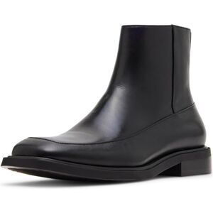 Steve Madden Huck Black Leather Square Toe Ankle Dress Chelsea Boots Mens 10.5